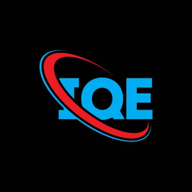 IQE logosu. IQE harfi. IQE harf logosu tasarımı. Daireye ve büyük harfli monogram logosuna bağlı ilk IQE logosu. Teknoloji, iş ve emlak markası için IQE tipografisi.