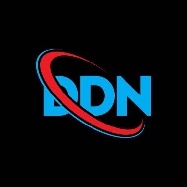 DDN logosu. DDN mektubu. DDN harf logosu tasarımı. Çember ve büyük harfli monogram logosuna bağlı baş harfler DDN logosu. Teknoloji, iş ve emlak markası için DDN tipografisi.