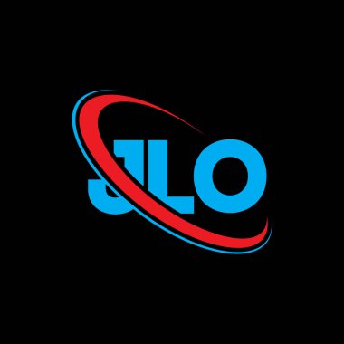 JLO logosu. JLO mektubu. JLO mektup logosu tasarımı. Çember ve büyük harfli monogram logosuna bağlı JLO logosu. Teknoloji, iş ve emlak markası için JLO tipografisi.