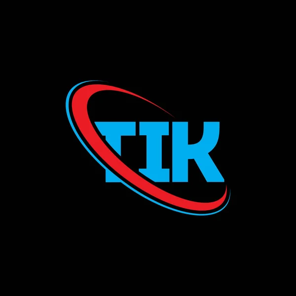 Tikロゴ Tikの手紙 Tikレターロゴデザイン 初期のTikロゴは サークルと大文字のモノグラムロゴとリンクされています ビジネスおよび不動産ブランドのためのTikタイポグラフィ — ストックベクタ