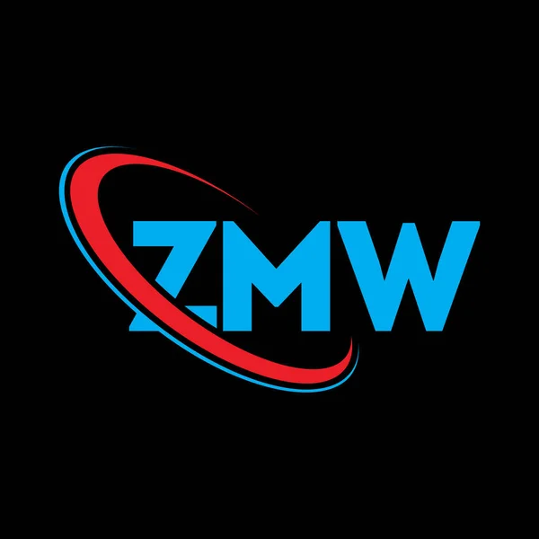 Zmw标志 Zmw信Zmw字母标识设计 首字母Zmw标识与圆圈和大写字母标识链接 Zmw技术 商业和房地产品牌排版 — 图库矢量图片