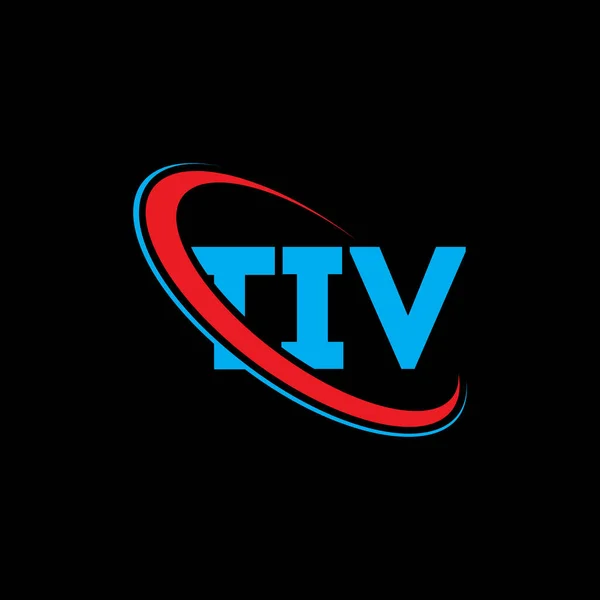 Logo Tiv List Tiv Projekt Logo Litery Tiv Inicjały Logo — Wektor stockowy