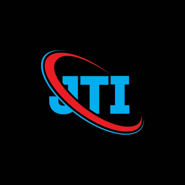 Jti Logotypen Jti Brev Utformning Jti Logotyp Initialer Jti Logotyp — Stock vektor