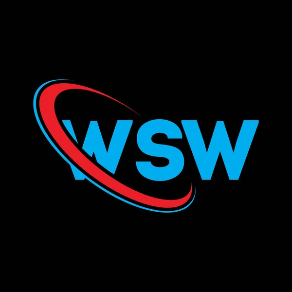 Wswロゴ Wswの手紙 Wswレターロゴデザイン 初期のWswロゴはサークルロゴと大文字のモノグラムロゴとリンクされています テクノロジー ビジネス 不動産ブランドのためのWswタイポグラフィ — ストックベクタ