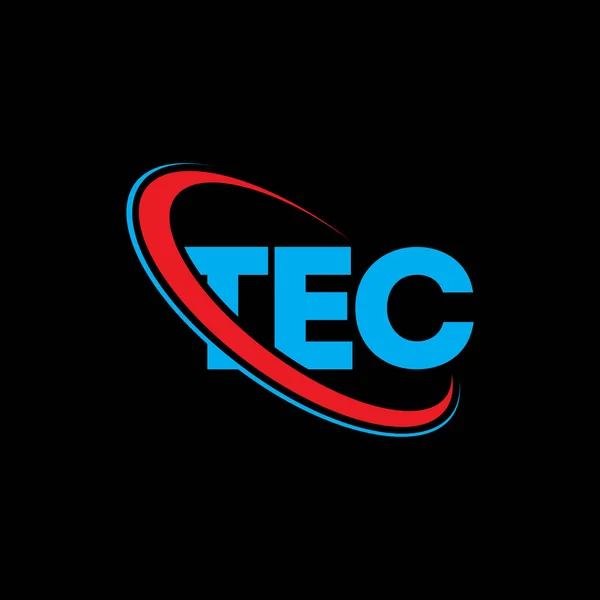 Tec标志 Tec的信Tec字母标识设计 用圆圈和大写字母标识连接Tec标识的首字母缩写 技术执委会技术 商业和房地产品牌排版 — 图库矢量图片