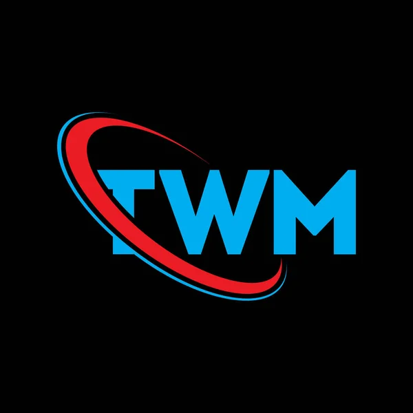 Twm Logosu Harfli Twm Mektup Logosu Tasarımı Çember Büyük Harfli — Stok Vektör