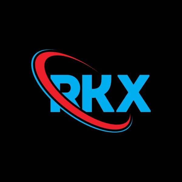 Rkxロゴ Rkxの手紙 Rkx文字ロゴデザイン 初期Rkxロゴはサークルロゴと大文字のモノグラムロゴにリンクされています Rkx テクノロジー ビジネス 不動産ブランドのタイポグラフィ — ストックベクタ