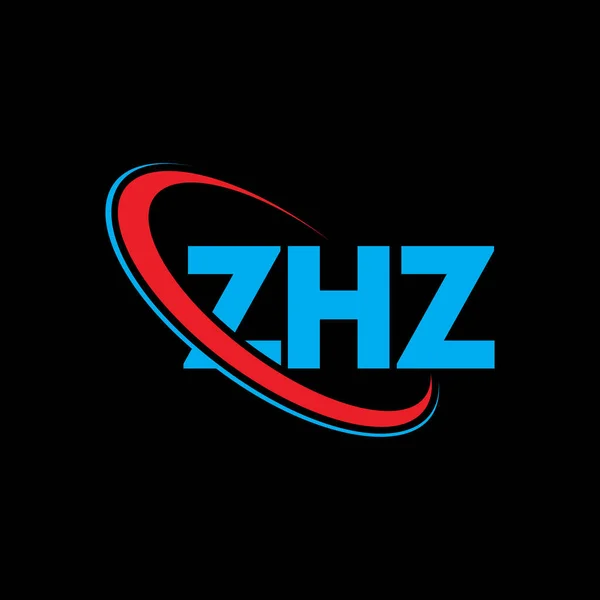 Zhz Logosu Zhz Harfi Zhz Harf Logosu Tasarımı Çember Büyük — Stok Vektör