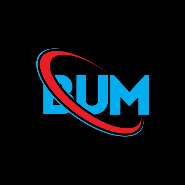 Logo Bum Carta Bum Diseño Del Logotipo Letra Bum Inicial — Vector de stock