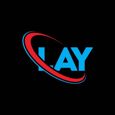 LAY logosu. LAY mektubu. LAY harf logosu tasarımı. Daireye ve büyük harfli monogram logosuna bağlı baş harfler LAY logosu. Teknoloji, iş ve emlak markası için LAY tipografisi.