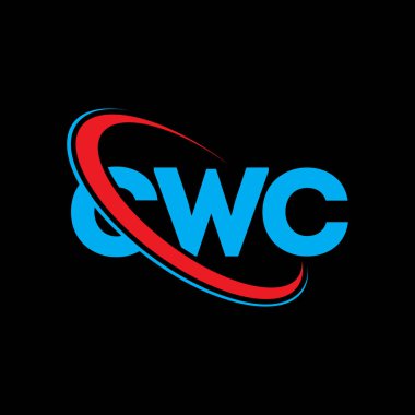 CWC logosu. CWC mektubu. CWC harf logosu tasarımı. Çember ve büyük harfli monogram logosuyla birleştirilmiş CWC logosu. Teknoloji, iş ve emlak markası için CWC tipografisi.