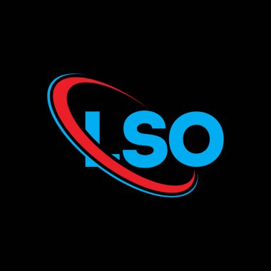 LSO logosu. LSO mektubu. LSO harfi logo tasarımı. Çember ve büyük harfli monogram logosuna bağlı ilk LSO logosu. Teknoloji, iş ve emlak markaları için LSO tipografisi.