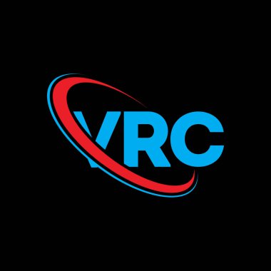 VRC logosu. VRC mektubu. VRC harf logosu tasarımı. Çember ve büyük harfli monogram logosuna bağlı VRC logosu. Teknoloji, iş ve emlak markası için VRC tipografisi.