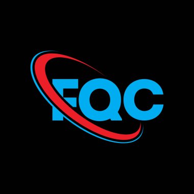 FQC logosu. FQC mektubu. FQC harf logosu tasarımı. Çember ve büyük harfli monogram logosuna bağlı FQC logosu. Teknoloji, iş ve emlak markası için FQC tipografisi.