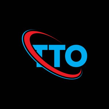 TTO logosu. TTO mektubu. TTO mektup logosu tasarımı. Çember ve büyük harfli monogram logosuna bağlı TTO logosu. Teknoloji, iş ve emlak markası için TTO tipografisi.