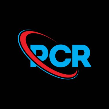 PCR logosu. PCR mektubu. PCR harf logosu tasarımı. Çember ve büyük harfli monogram logosuna bağlı PCR logosu. Teknoloji, iş ve emlak markası için PCR tipografisi.