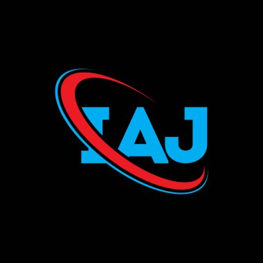 IAJ logosu. IAJ mektubu. IAJ mektup logosu tasarımı. Daireye ve büyük harfli monogram logosuna bağlı ilk IAJ logosu. Teknoloji, iş ve emlak markası için IAJ tipografisi.