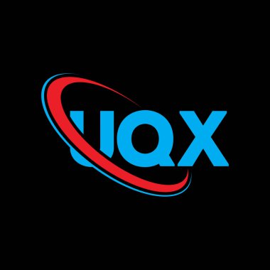 UQX logosu. UQX harfi. UQX harfli logo tasarımı. Çember ve büyük harfli monogram logosuna bağlı UQX logosu. Teknoloji, iş ve emlak markası için UQX tipografisi.
