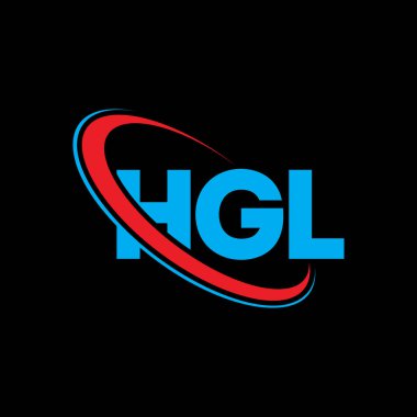 HGL logosu. HGL mektubu. HGL harf logosu tasarımı. Çember ve büyük harfli monogram logosuna bağlı HGL logosunun baş harfleri. Teknoloji, iş ve emlak markası için HGL tipografisi.
