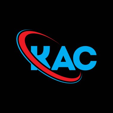 KAC logosu. KAC mektubu. KAC harf logosu tasarımı. Çember ve büyük harfli monogram logosuna bağlı olan KAC logosu. Teknoloji, iş ve emlak markası için KAC tipografisi.