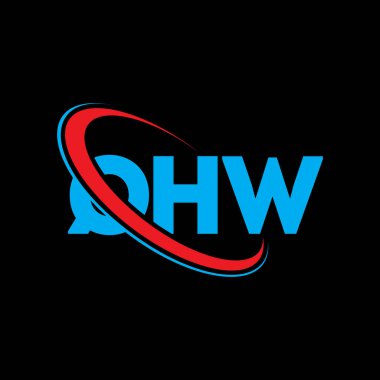 QHW logosu. QHW mektubu. QHW harf logosu tasarımı. Çember ve büyük harfli monogram logosuyla birleştirilmiş QHW logosu. Teknoloji, iş ve emlak markası için QHW tipografisi.