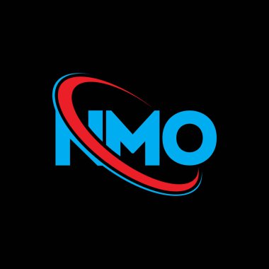 NMO logosu. NMO mektubu. NMO harf logosu tasarımı. Çember ve büyük harfli monogram logosuna bağlı baş harfler NMO logosu. Teknoloji, iş ve emlak markası için NMO tipografisi.