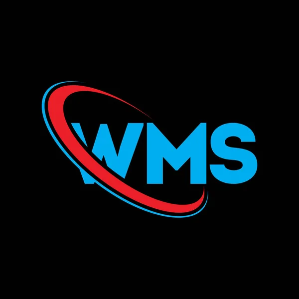 Wms Logosu Wms Mektubu Wms Mektup Logosu Tasarımı Çember Büyük — Stok Vektör