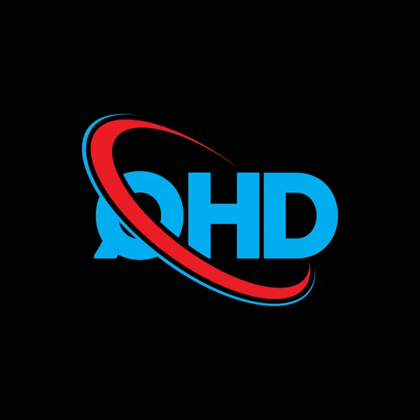 Qhd Logosu Qhd Harfi Qhd Harf Logo Tasarımı Çember Büyük — Stok Vektör