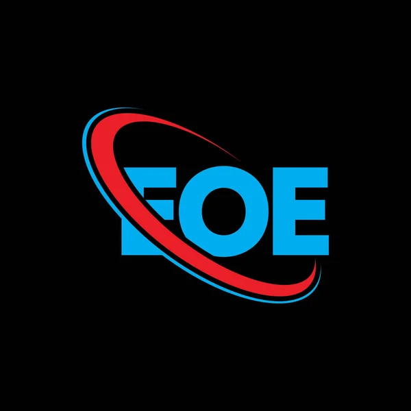 Логотип Лист Eoe Дизайн Логотипу Ініціали Eoe Логотип Пов Язаний — стоковий вектор