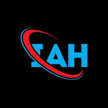 IAH logosu. İAH mektubu. IAH mektup logosu tasarımı. Daireye ve büyük harfli monogram logosuna bağlı ilk IAH logosu. Teknoloji, iş ve emlak markası için IAH tipografisi.