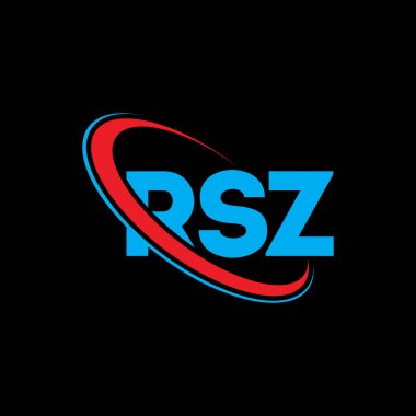 RSZ logosu. RSZ harfi. RSZ harf logosu tasarımı. Çember ve büyük harfli monogram logosuna bağlı RSZ logosu. Teknoloji, iş ve emlak markası için RSZ tipografisi.