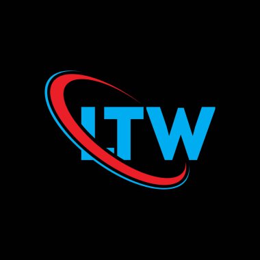 LTW logosu. LTW mektubu. LTW harfli logo tasarımı. Çember ve büyük harfli monogram logosuna bağlı ilk LTW logosu. Teknoloji, iş ve emlak markası için LTW tipografisi.