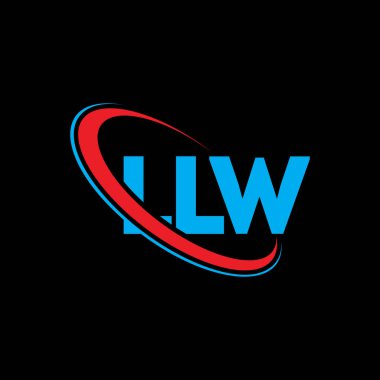 LLW logosu. LLW mektubu. LLW harfli logo tasarımı. Çember ve büyük harfli monogram logosuyla birleştirilmiş LLW logosu. Teknoloji, iş ve emlak markası için LLW tipografisi.