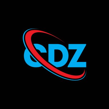 CDZ logosu. CDZ mektubu. CDZ harf logo tasarımı. Çember ve büyük harfli monogram logosuna bağlı CDZ logosu. Teknoloji, iş ve emlak markası için CDZ tipografisi.