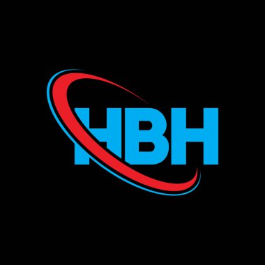 HBH logosu. HBH mektubu. HBH harf logosu tasarımı. Çember ve büyük harfli monogram logosuna bağlı HBH logosunun baş harfleri. Teknoloji, iş ve emlak markası için HBH tipografisi.