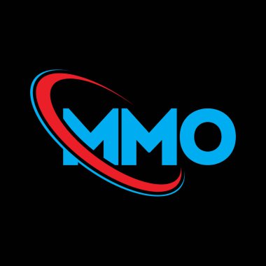 MMO logosu. MMO mektubu. MMO harf logosu tasarımı. Çember ve büyük harfli monogram logosuna bağlı baş harfler. Teknoloji, iş ve emlak markası için MMO tipografisi.