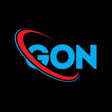 GON logosu. GON mektubu. GON harfi logo tasarımı. Çember ve büyük harfli monogram logosuna bağlı GON logosu. Teknoloji, iş ve emlak markası için GON tipografisi.