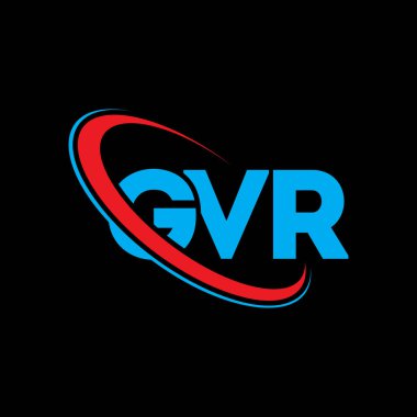 GVR logosu. GVR harfi. GVR harf logosu tasarımı. Çember ve büyük harfli monogram logosuna bağlı GVR logosu. Teknoloji, iş ve emlak markası için GVR tipografisi.