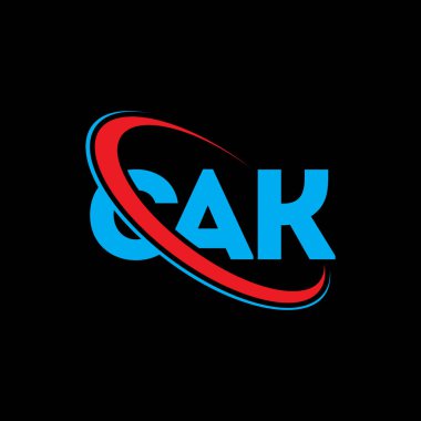 CAK logosu. CAK mektubu. CAK harf logosu tasarımı. Çember ve büyük harfli monogram logosuna bağlı baş harfler CAK logosu. Teknoloji, iş ve emlak markası için CAK tipografisi.