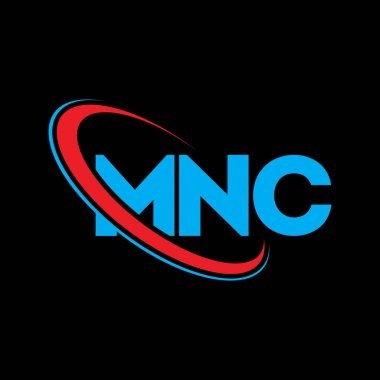 MNC logosu. MNC mektubu. MNC mektup logosu tasarımı. Çember ve büyük harfli monogram logosuna bağlı baş harfler. Teknoloji, iş ve emlak markası için MNC tipografisi.