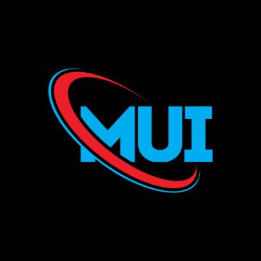MUI logosu. MUI mektubu. MUI harf logosu tasarımı. Çember ve büyük harfli monogram logosuna bağlı baş harfler MUI logosu. Teknoloji, iş ve emlak markası için MUI tipografisi.