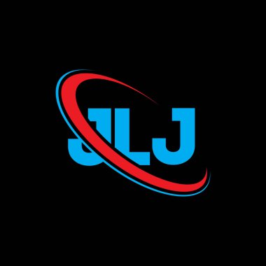 JLJ logosu. JLJ mektubu. JLJ harf logosu tasarımı. Çember ve büyük harfli monogram logosuna bağlı JLJ logosu. Teknoloji, iş ve emlak markası için JLJ tipografisi.