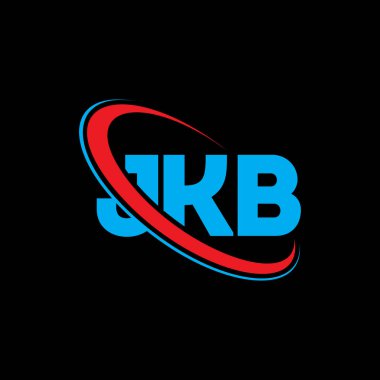 JKB logosu. JKB mektubu. JKB harfli logo tasarımı. Çember ve büyük harfli monogram logosuna bağlı JKB logosu. Teknoloji, iş ve emlak markası için JKB tipografisi.