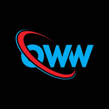 OWW logosu. OWW mektubu. OWW harfli logo tasarımı. Çember ve büyük harfli monogram logosuna bağlı baş harfler OWW logosu. Teknoloji, iş ve emlak markası için OWW tipografisi.