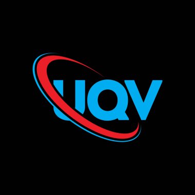 UQV logosu. UQV harfi. UQV harf logosu tasarımı. Çember ve büyük harfli monogram logo ile birleştirilmiş UQV logosu. Teknoloji, iş ve emlak markası için UQV tipografisi.