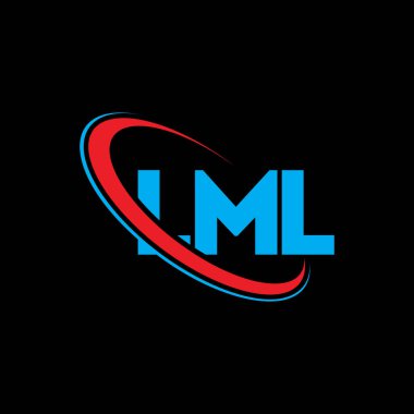 LML logosu. LML mektubu. LML harf logosu tasarımı. Çember ve büyük harfli monogram logosuna bağlı ilk LML logosu. Teknoloji, iş ve emlak markası için LML tipografisi.