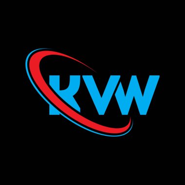 KVW logosu. KVW mektubu. KVW harf logosu tasarımı. Çember ve büyük harfli monogram logo ile birleştirilmiş KVW logosu. Teknoloji, iş ve emlak markası için KVW tipografisi.