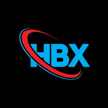 HBX logosu. HBX mektubu. HBX harfli logo tasarımı. Çember ve büyük harfli monogram logosuna bağlı HBX logosu. Teknoloji, iş ve emlak markası için HBX tipografisi.