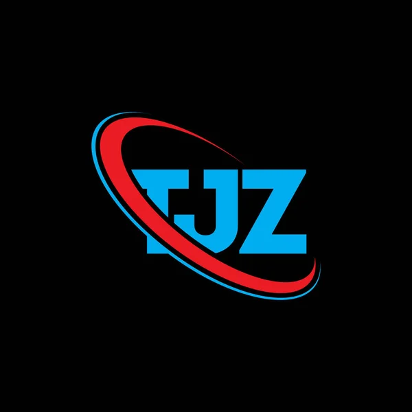 Tjz Logosu Tjz Harfi Tjz Harf Logosu Tasarımı Çember Büyük — Stok Vektör