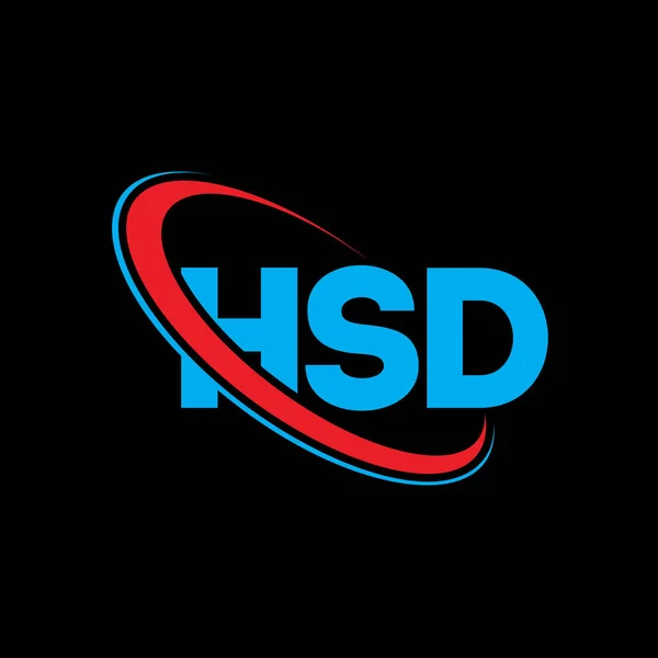Hsd Hsd Hsd 디자인 Hsd 로고는 대문자 로고와 연결되어 비즈니스 — 스톡 벡터
